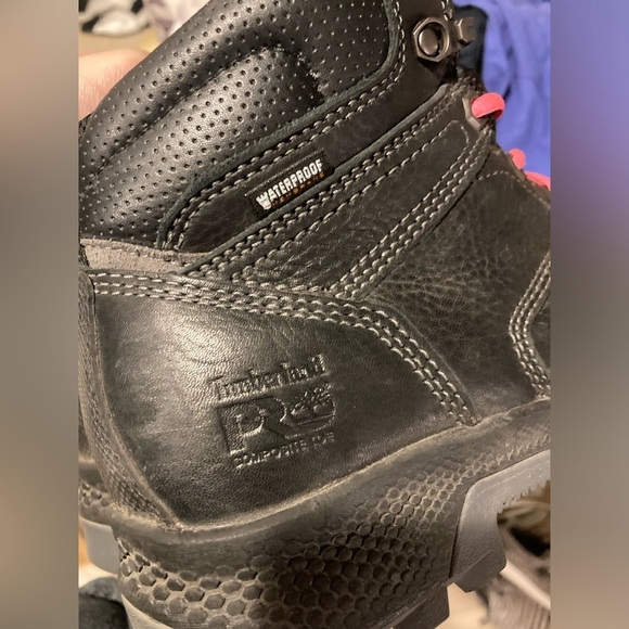 TIMBERLAND PRO Women's 8 womens POWERFIT Black Leather composite Toe Boots - Picture 9 of 11